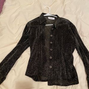 Vintage gold disco button down